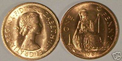 Great Britain - 1967 1 Penny , UNC ***WOW***