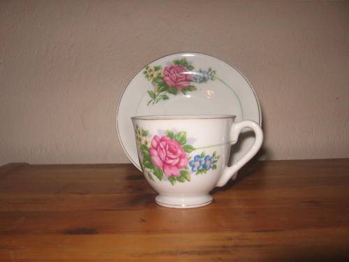 Pretty Rose Teacup and Saucer