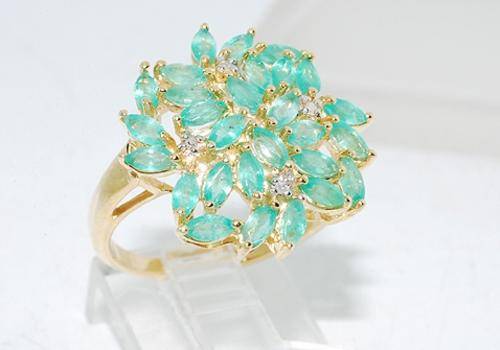 14 Karat Yellow Gold ring with Emeralds and Diamonds a must see ring!!! (Retail Value R22 500)