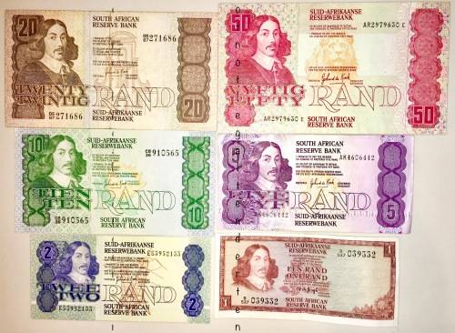 COMPLETE SET OF JAN VAN RIEBEEK 1973 DE KOCK HIGH GRADE NOTES [1 BID TAKES ALL]
