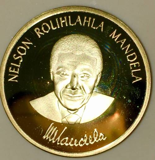 NELSON MANDELA LONG WALK TO FREEDOM 1964-1982 ROBBEN ISLAND MEDAL IN CAPSULE