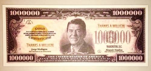 FANTASY NOTE ONE MILLION DOLLARS IN GOLD USA UNC  GEM