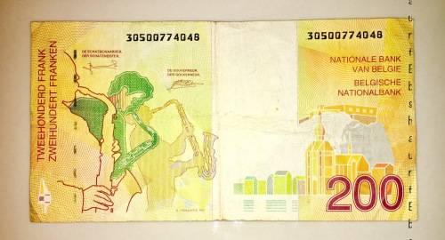 BELGIUM  200 FRANCS 1990s