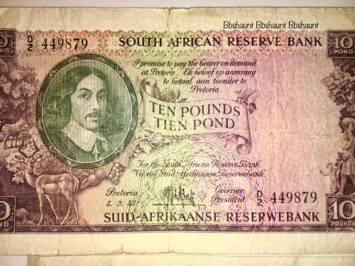 MH DE KOCK SET OF 4 X; 10 POUND, 5 POUND, 1 POUND, 10 SHILLINGS 1953 & 1959