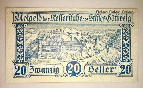 AUSTRIA  ,,  20 HELLER ROLLERTUBE 1920 CRISP UNC  NOTGELD (EMERGENCY MONEY)