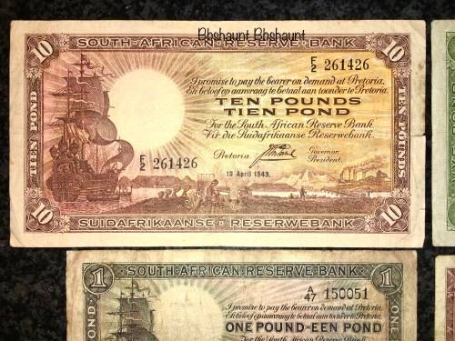 J.POSTMUS SET  10 POUND 1943 , 5 POUNDS 1941 , 1 POUND 1935 & 10 SHILLINGS 1942