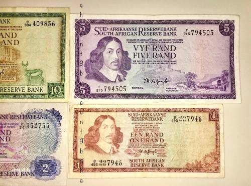 COMPLETE SET OF TW DE JONG & DECIMALS R10 -R1 ,,,1967-1975 ( 1 BID TAKES ALL)