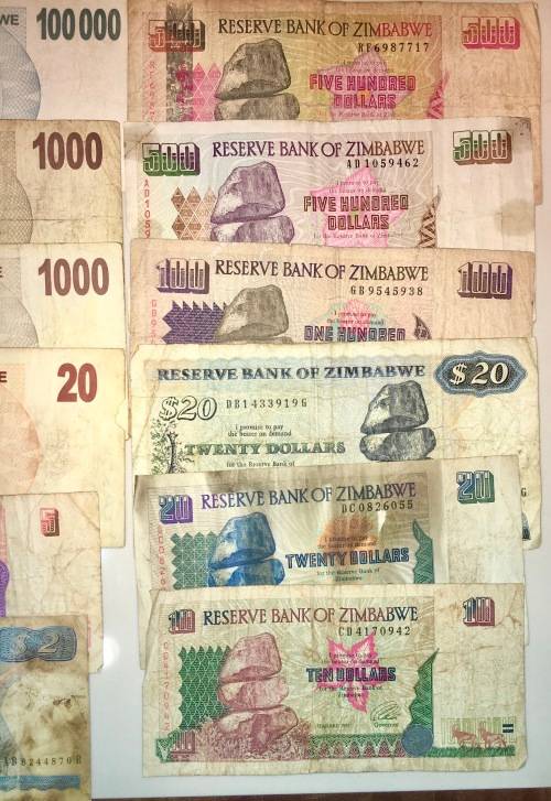ZIMBABWE X12 VARIOUS NOTES 1983-2007