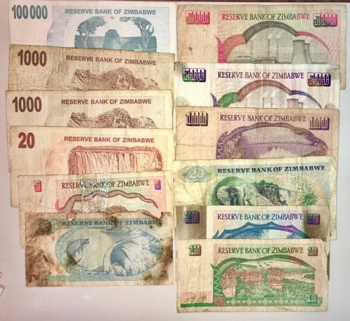 ZIMBABWE X12 VARIOUS NOTES 1983-2007