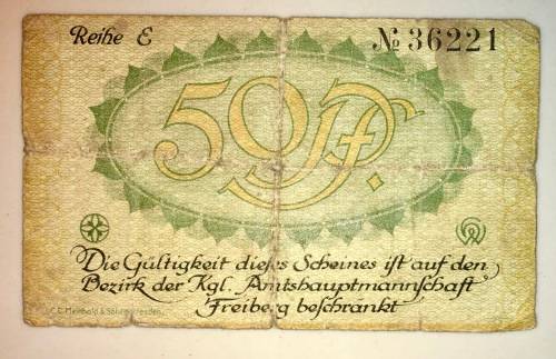 GERMANY,,1/2 MARK FREIBERG 1918   NOTGELD (EMERGENCY MONEY)