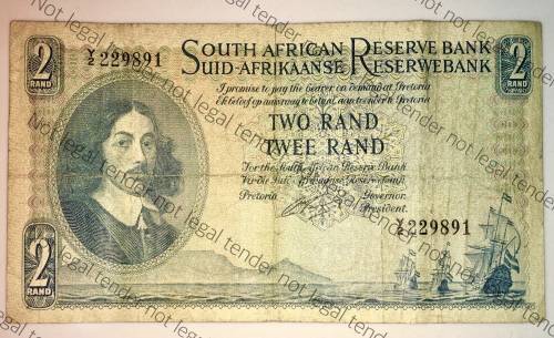 G.RISSIK REPLACEMENT NOTE R2 1962 ENG/AFR Y2 FIRST ISSUE