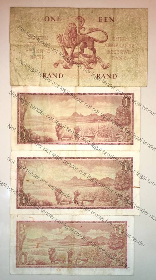 SET OF R1 NOTES ALL GOVERNORS FROM 1962-1975 RISSIK 1ST & 2ND ISSUE & TW DE JONG 1ST & 3RD ISSUE