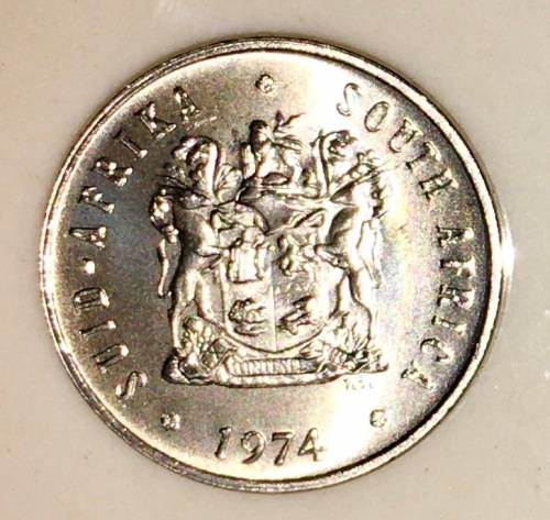 SOUTH AFRICA  5 CENT UNC 1974