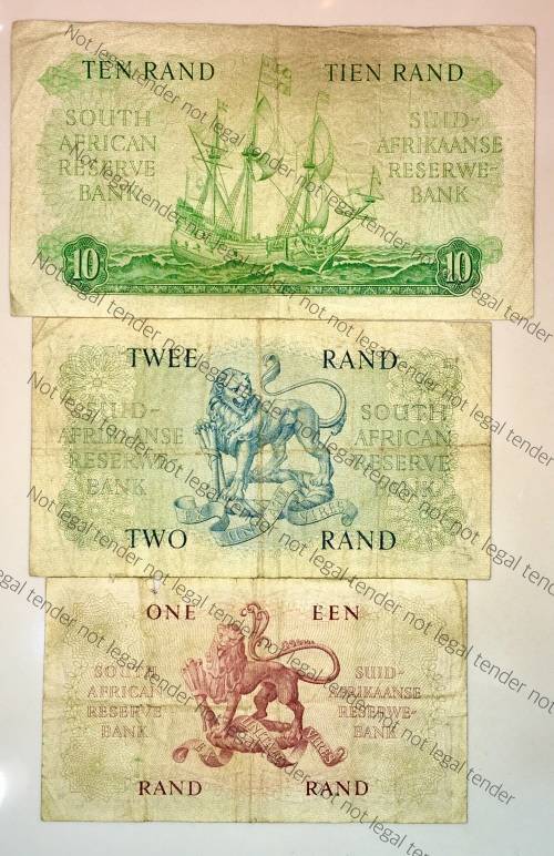 G.RISSIK SET & DECIMALS R10, R2 & R1,,,,1962(1 BID TAKE ALL)