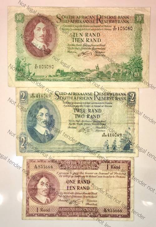 G.RISSIK SET & DECIMALS R10, R2 & R1,,,,1962(1 BID TAKE ALL)