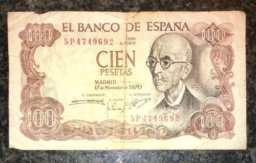 SPAIN 100 PESETAS 1970