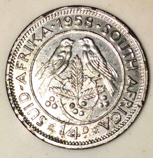 S A UNION SILVERED 1/4 PENNY 1958 NOT OFTEN SEEN
