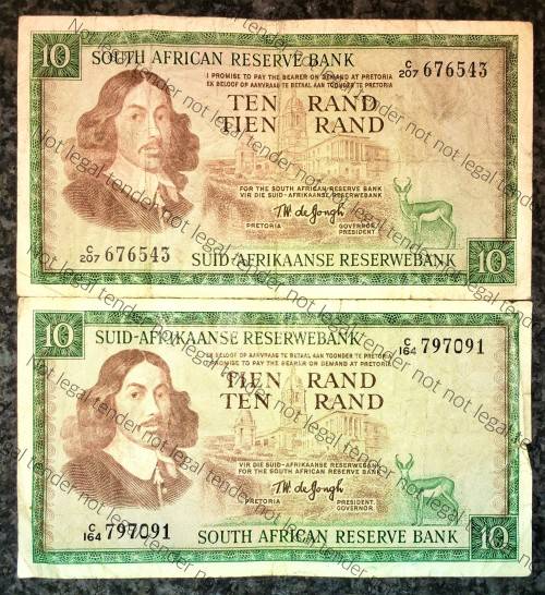 TW DE JONG R10 X2..,,,1ST ISSUE 1967 SPRINGBUCK WTM (1 BID TAKES ALL)