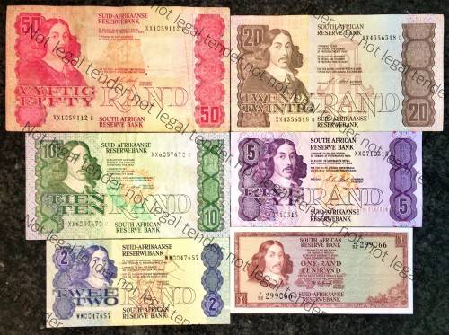 COMPLETE SET REPLACEMENT NOTES CL STALS &  DECIMALS 1990,,, R50 TO R1 FIRST ISSUE [1 BID TAKES ALL]