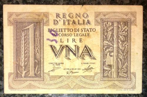 ITALY 1 LIRE 1939