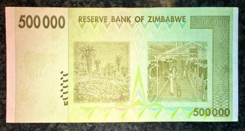 ZIMBABWE 500,000 DOLLARS 2008