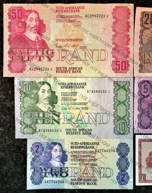 COMPLETE SET OF CL STALS & DECIMALS  R50 TO R2 AA --1990 [R1 T.W DE JONGH 1975]1 BID TAKES ALL]