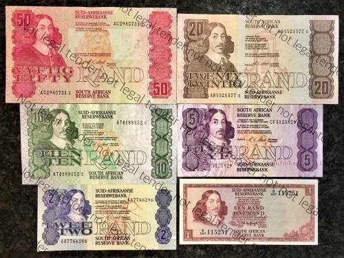 COMPLETE SET OF CL STALS & DECIMALS  R50 TO R2 AA --1990 [R1 T.W DE JONGH 1975]1 BID TAKES ALL]