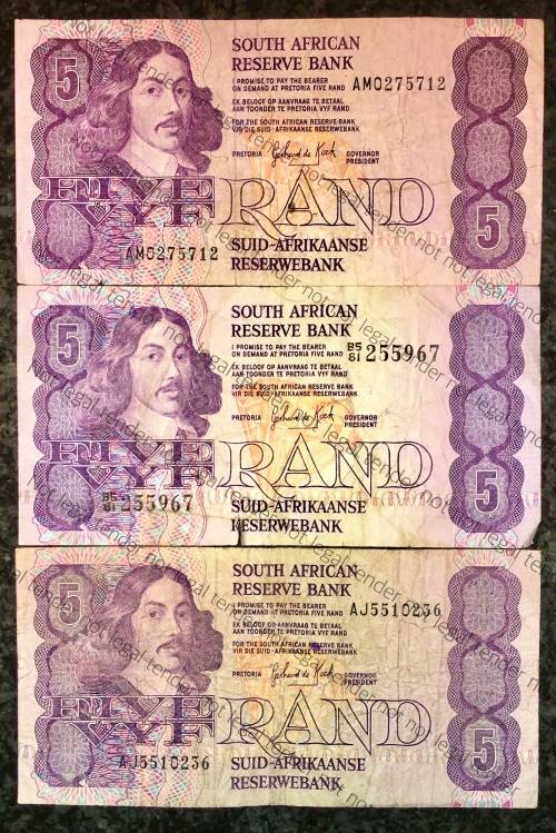 GPC DE KOCK R5 ---,3RD ISSUE 1989,(BID PER NOTE)