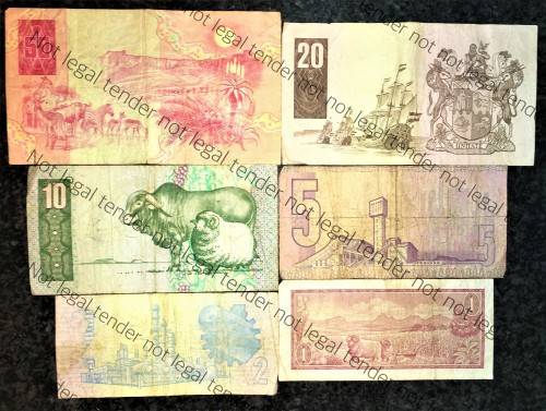 COMPLETE SET OF GPC DE KOCK & DECIMALS  R50 TO R2( R1 TW DE JONGH 1975)(1 BID TAKES ALL
