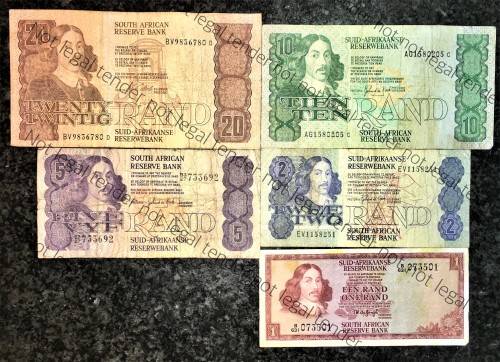 SET OF VARIOUS GOVERNORS & DECIMALS R20 TO R1  ( 1 BID TAKES ALL)
