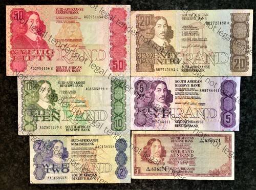 COMPLETE SET OF CL STALS & DECIMALS  R50 TO R2 AA --1ST ISSUE 1990 [R1  DE JONGH 1975]1 BID TAKES AL