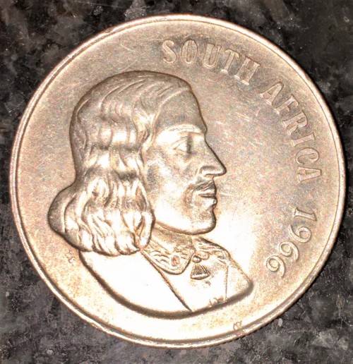 SOUTH AFRICA SILVER R1 --1966 ENGLISH HIGHER GRADE COIN SILVER 80%