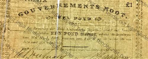 Z.A.R PIETERSBURG 1 POUND GOVERNMENT NOOT 01-04-1901 (WTM IS S.A SUPPLY TYPEWRITER CO) Z.A.REPUBLIEK