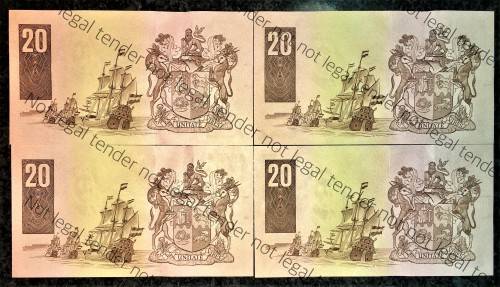 CL STALS R20 IN SEQUENCE AU8265841-844 UNC-AUNC E/A 1ST ISSUE 1990 (BID PER NOTE)4 AVAILABLE