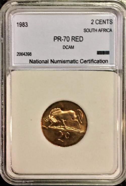 R S A - PROOF DCAM RED 2 CENT 1983 GRADED PR-70 PEFECT GRADE NNC