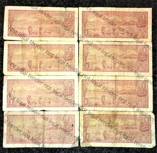 SET OF TW DE JONGH  R1 X 8 -- B SERIES VAN RIEBEECK WTM ,,,  1973-1975( 1 BID TAKES ALL)