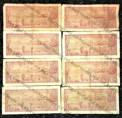 SET OF TW DE JONGH  R1 X 8 -- B SERIES VAN RIEBEECK WTM ,,,  1973-1975( 1 BID TAKES ALL)