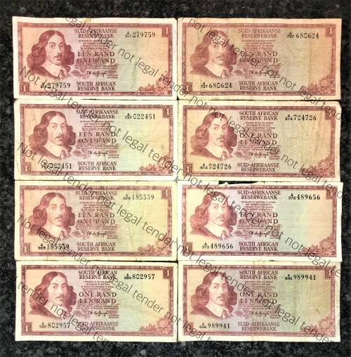 TW DE JONGH SET OF R1 X 8 - A SERIES 1967 -- FIRST ISSUE SPRINGBUCK WTM(1 BID TAKE ALL)