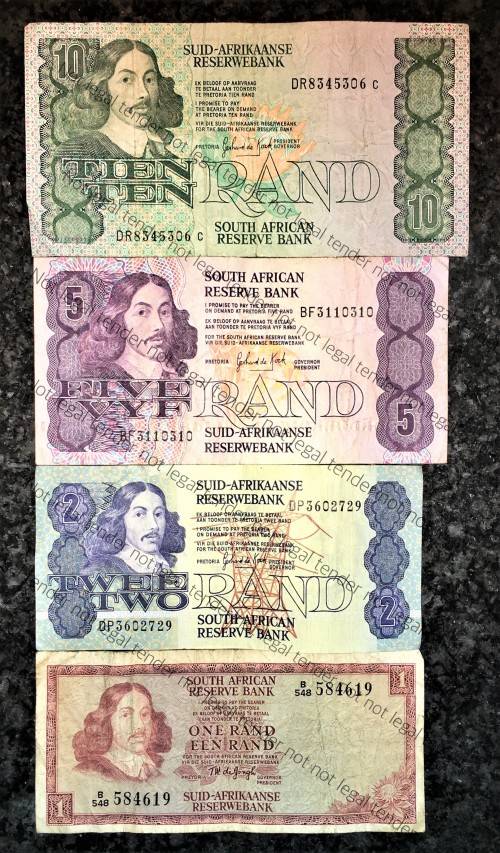 SET OF VARIOUS GOVERNOR`S & DECIMALS  R10 TO R1 (1 BID TAKES ALL)