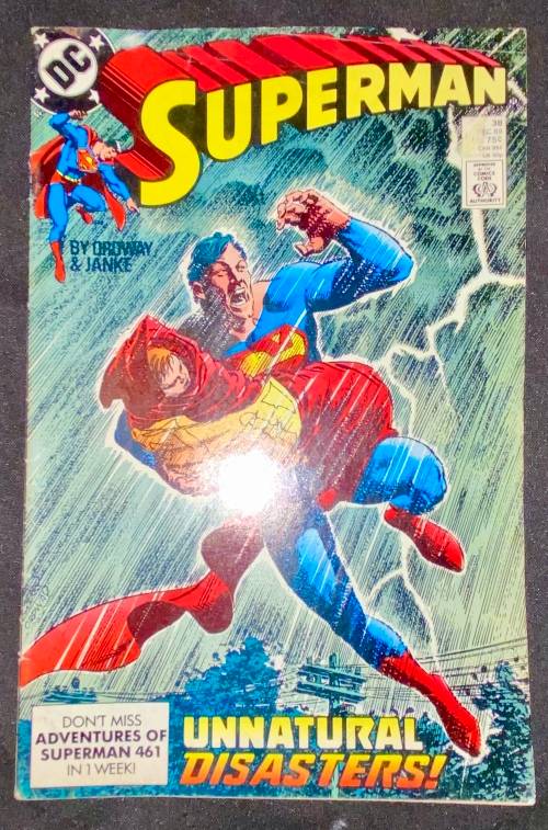 SUPERMAN - UNNATURAL DISASTER NO 38 -  1989 (DC)GOOD CONDITION