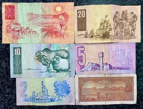 COMPLETE SET GPC DE KOCK & DECIMALS R50 TO R2 - 1980s[R1 TW DE JONGH 1967) (1 BID TAKES ALL)