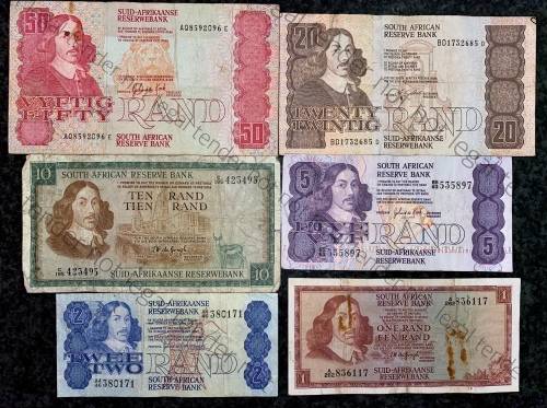 SET OF VARIOUS GOVERNORS & DECIMALS R50 TO R1  ( 1 BID TAKES ALL)