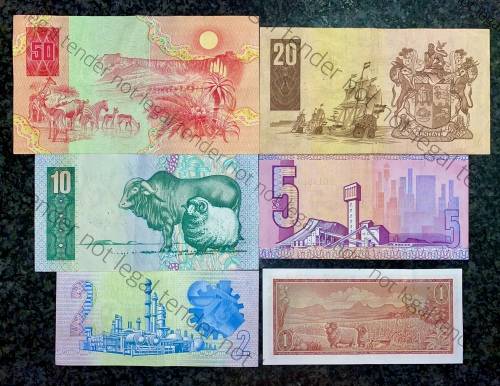 COMPLETE SET OF GPC DE KOCK & DECIMALS R50 TO R2 - 1980s UNC-EF+(R1 TW DE JONGH )(1 BID TAKES ALL)