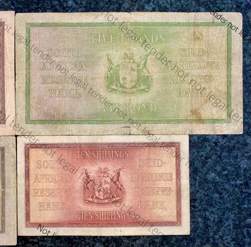 J POSTMUS SET 10 POUND F1 -1943 ,5 POUND B22 -1943 ,1 POUND 1941 & 10 SHILLINGS E64 -1943 ALL E/A