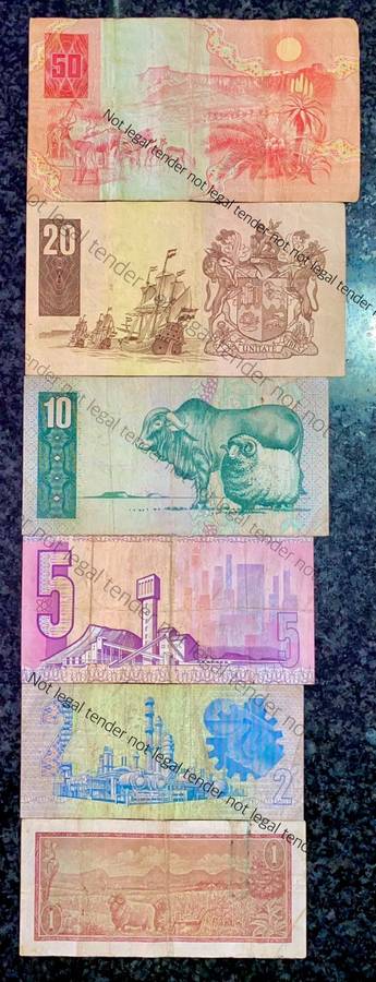 SET OF VARIOUS GOVERNORS & DECIMALS R50 TO R1  ( 1 BID TAKES ALL)