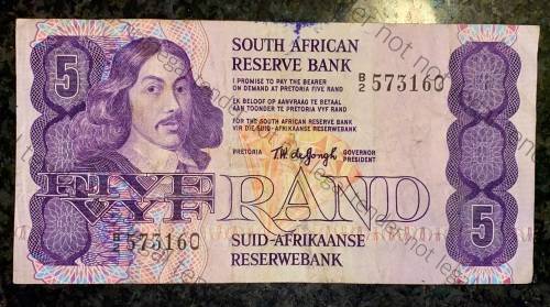 TW DE JONGH R5 -B2- VAN RIEBEECK WTM 1978 -- 4TH ISSUE