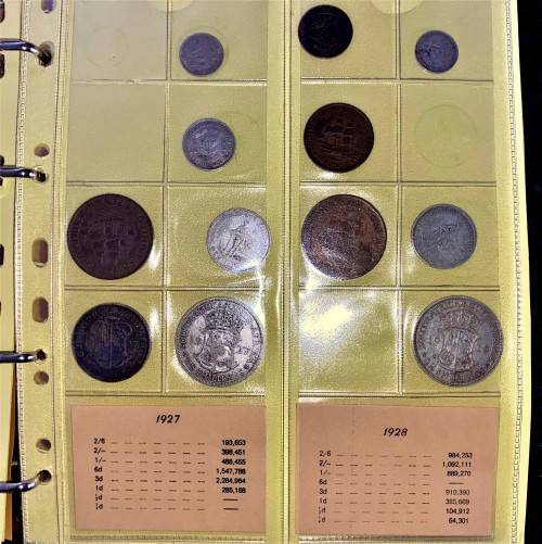 S A UNION COLLECTION 1923-1946 IN ORIGANAL BICKELS ALBUM NEAR COMPLETE ONLY 18 COINS MISSING