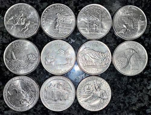 U S A - MIXED - IMPORTANT LANDMARKS - 50 STATES COLLECTION 1/4 DOLLAR LISTED FROM 1999(1 BID TAKE AL