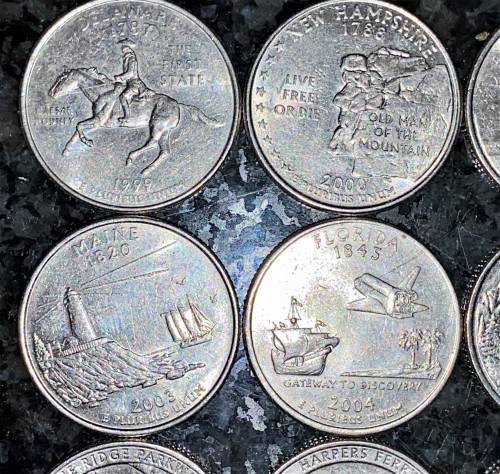 U S A - MIXED - IMPORTANT LANDMARKS - 50 STATES COLLECTION 1/4 DOLLAR LISTED FROM 1999(1 BID TAKE AL