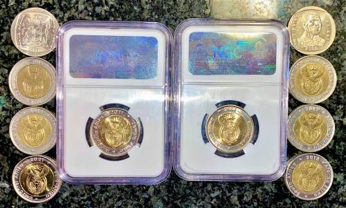 Complete set of commemorative R5 coins 1994 to 2021